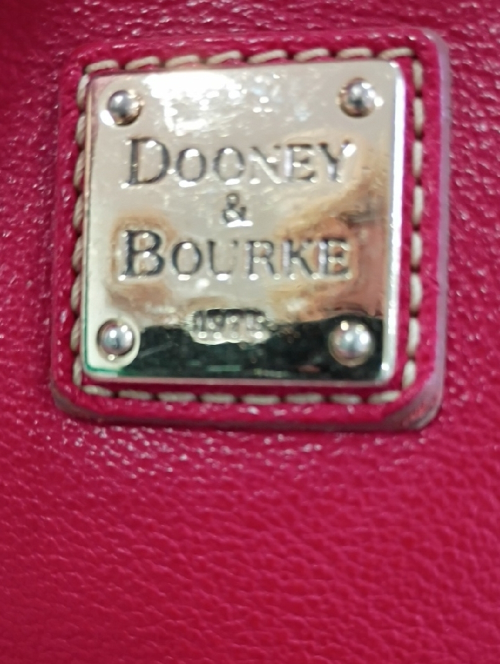 Dooney & Bourke Red Leather Crossbody with Gold Plaque And Adjustable Strap - Picture 7 of 7